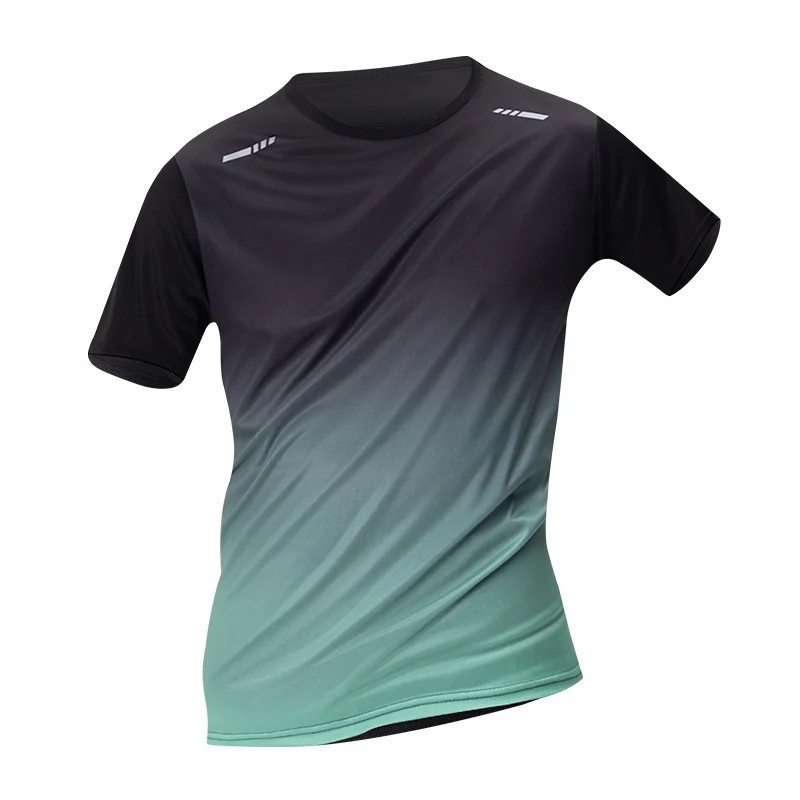 Men’s Quick Dry Sports T-Shirt Gym Running Fitness Tee Gradient Short Sleeve Bre