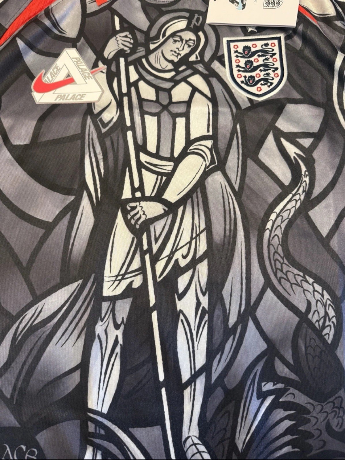 Palace x England Nike Jersey – Pewter Grey Black White – Size Small IN-HAND