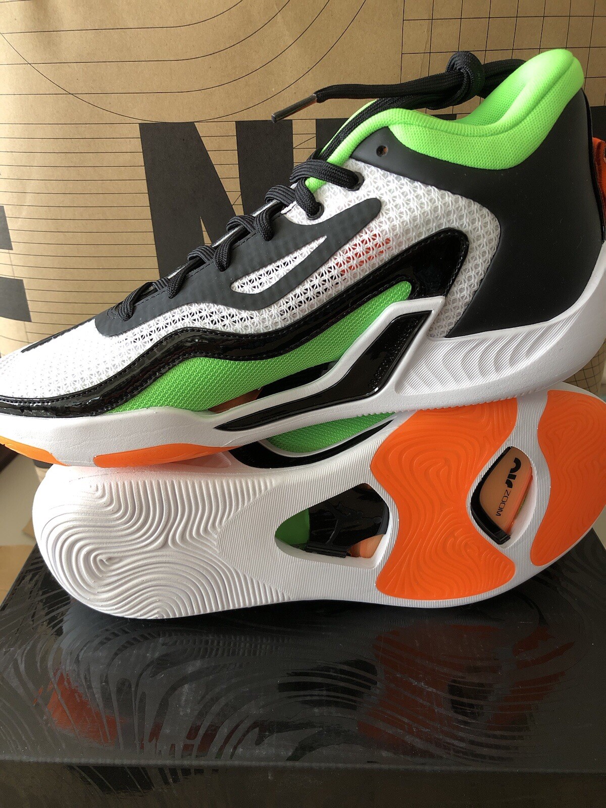 Nike Jordan Tatum 1 White|Orange |Black Home Team DZ3324-108 Men Size 10.5