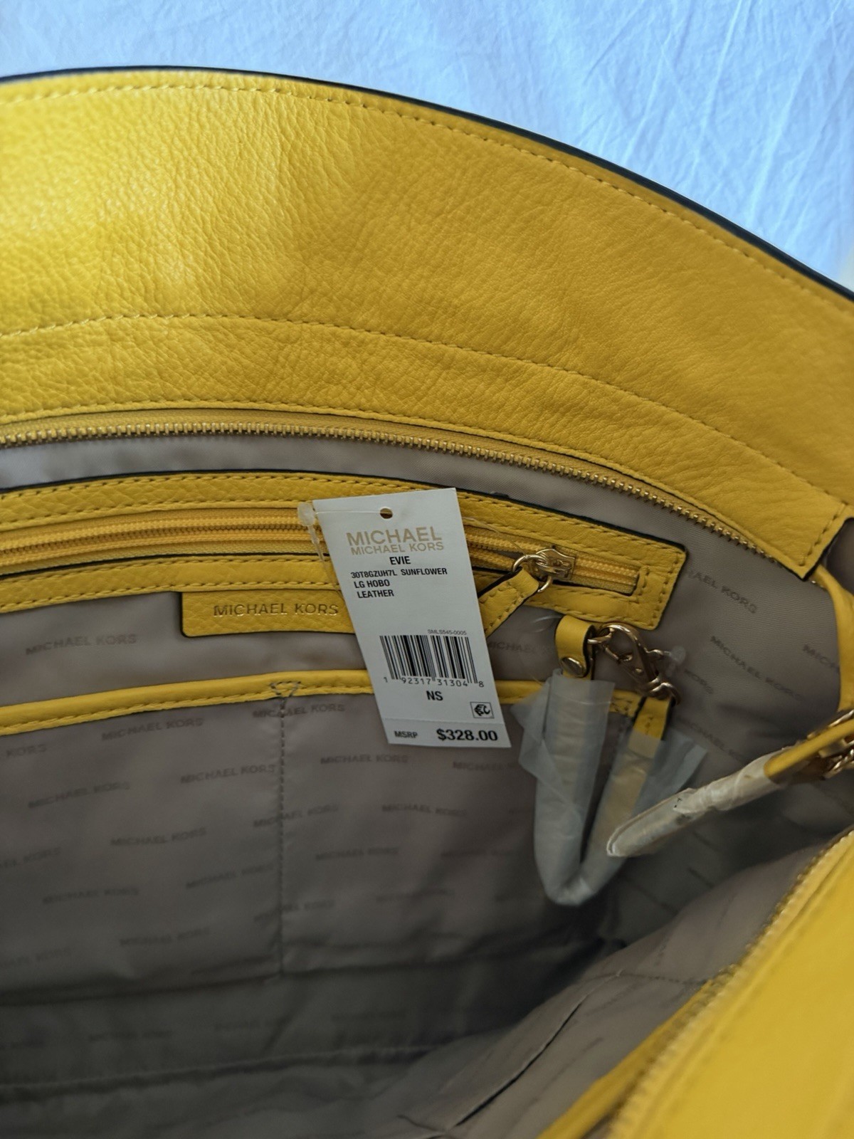 Michael Kors Yellow Large Shoulder Bag Zip Closure w/ Dust Bag