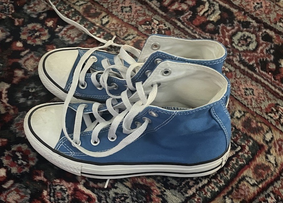 Converse All Star High Top Blue Canvas Sz Men 5 Women 7 GUC Shoes Sneakers