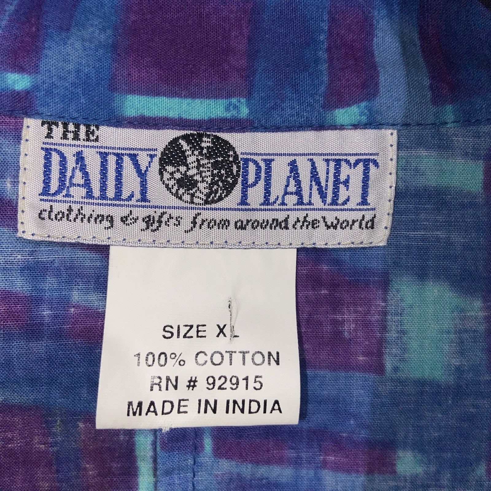 The Daily Planet Jacket Womens XL Vintage Artsy Boho Lagenlook Pockets Colorful