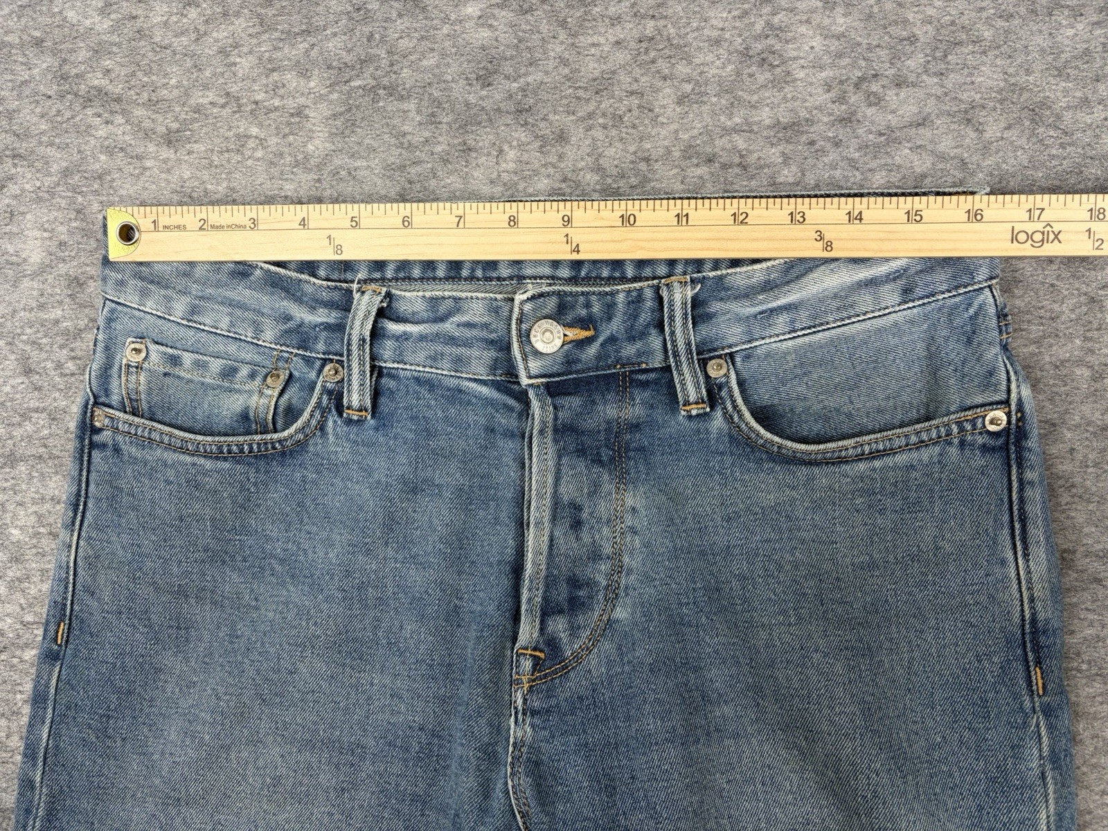 Buck Mason Jeans Mens 32×34 (Fits 32×30) Maverick Slim Double Dipped Button Fly