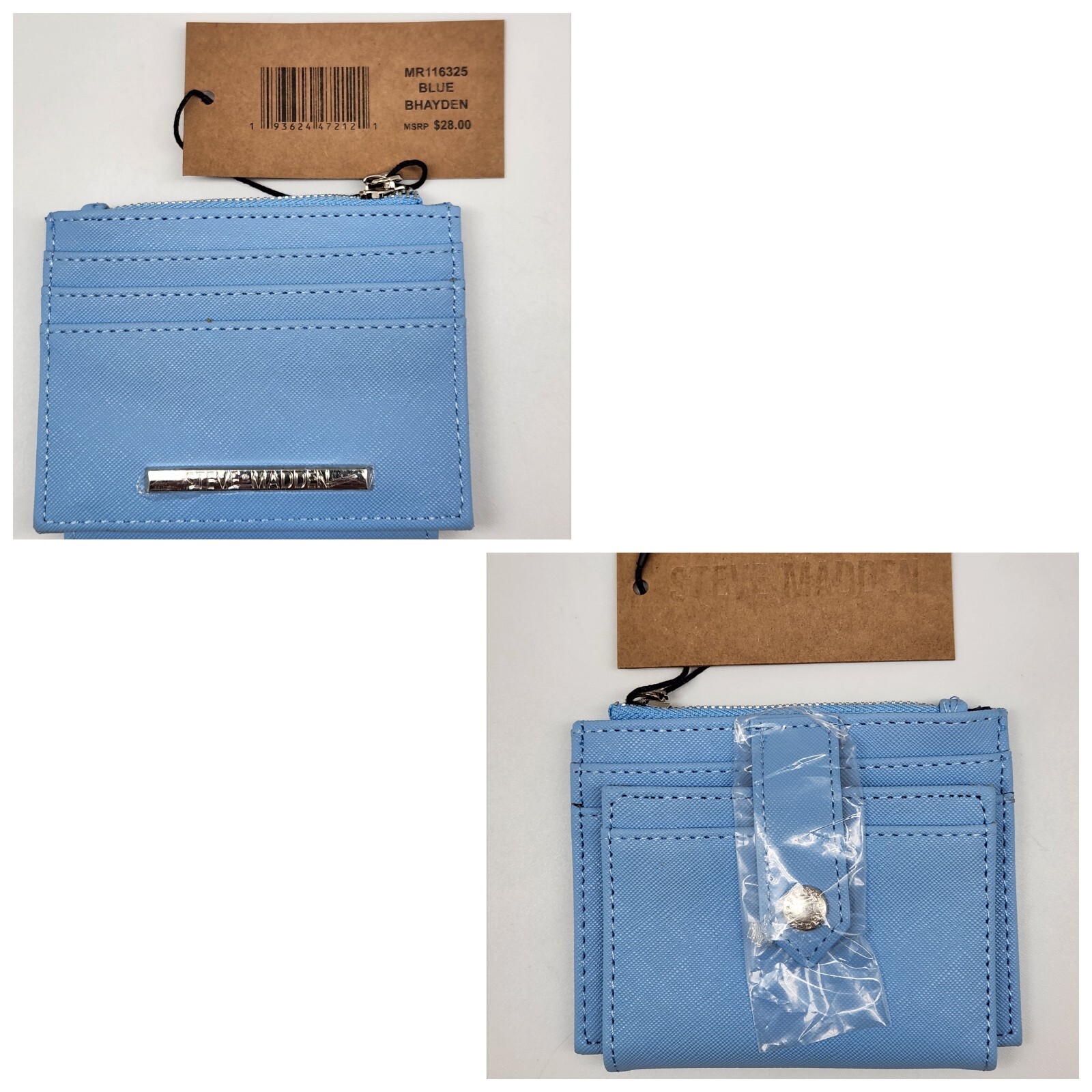 STEVE MADDEN Mini Wallets Zip x Cash Cards ID Blue Pink Beige Green Purple UPICK