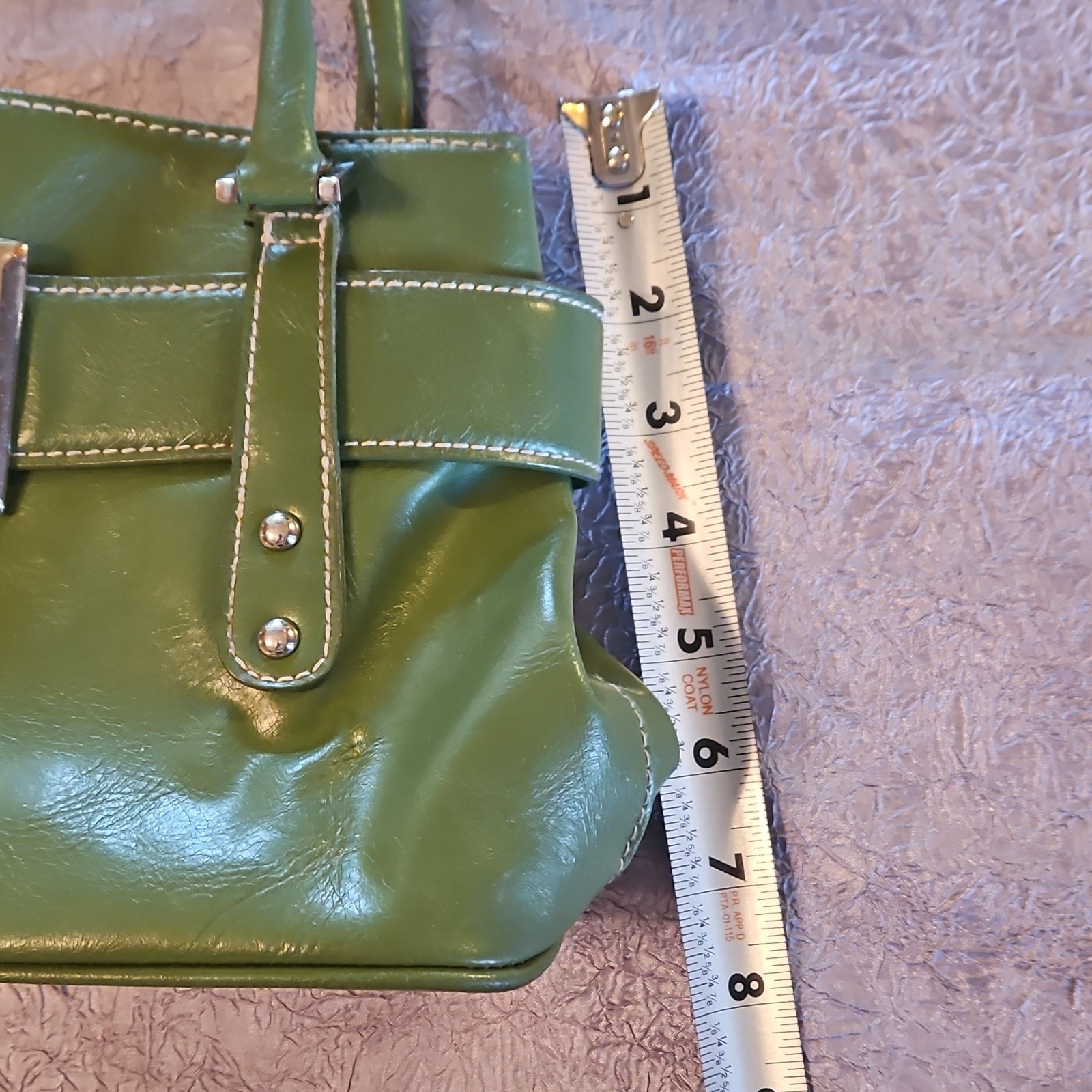 St. JohnsGreen Small Satchel Top Handle Bag Buckle Accent Magnetic