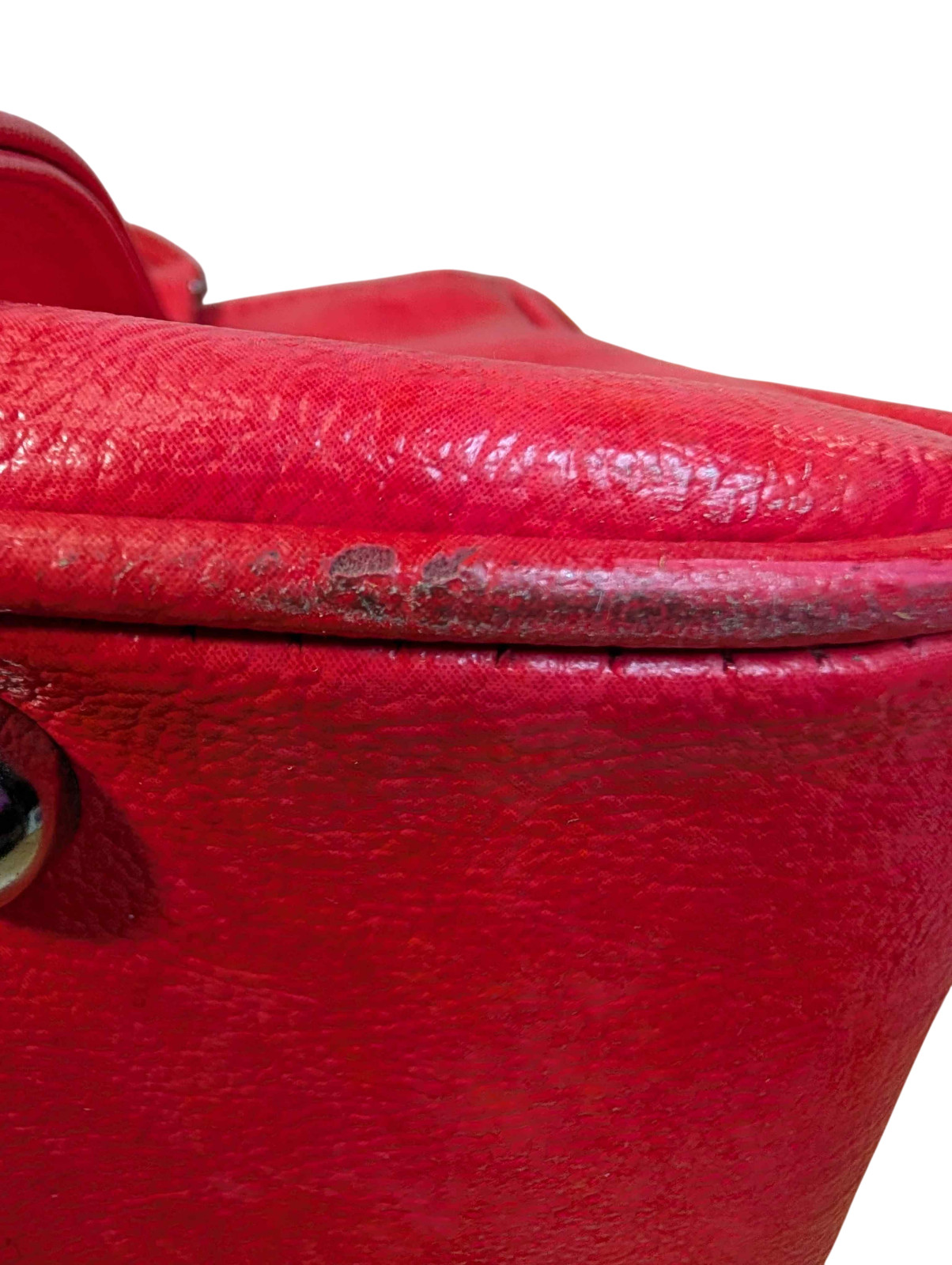 Vintage Samsonite Silhouette Red Vinyl Satchel 14.5in Boxy Tote Carry-on