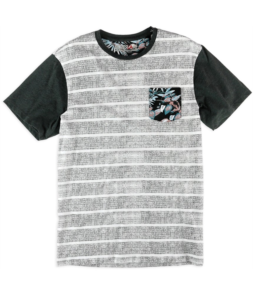 Silver Lake Mens Tweed Stripe Pocket Graphic T-Shirt, Black, Small