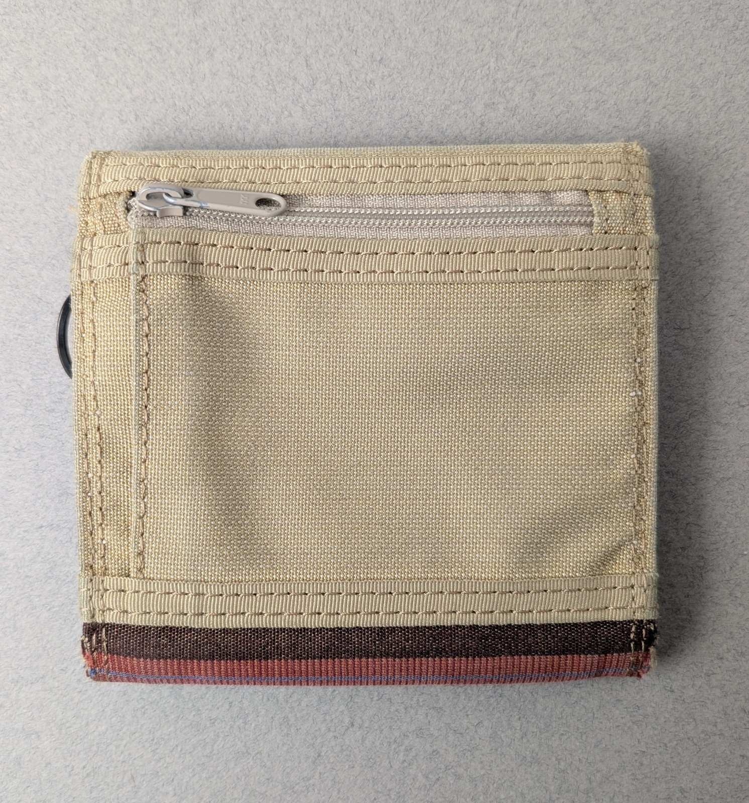 Porter Tokyo Yoshida Sunbrella Trifold Canvas Wallet – Beige/Red