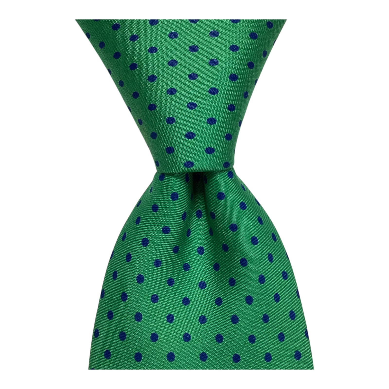 TURNBULL & ASSER Men’s Silk Necktie ENGLAND Designer POLKA DOT Green/Blue GUC