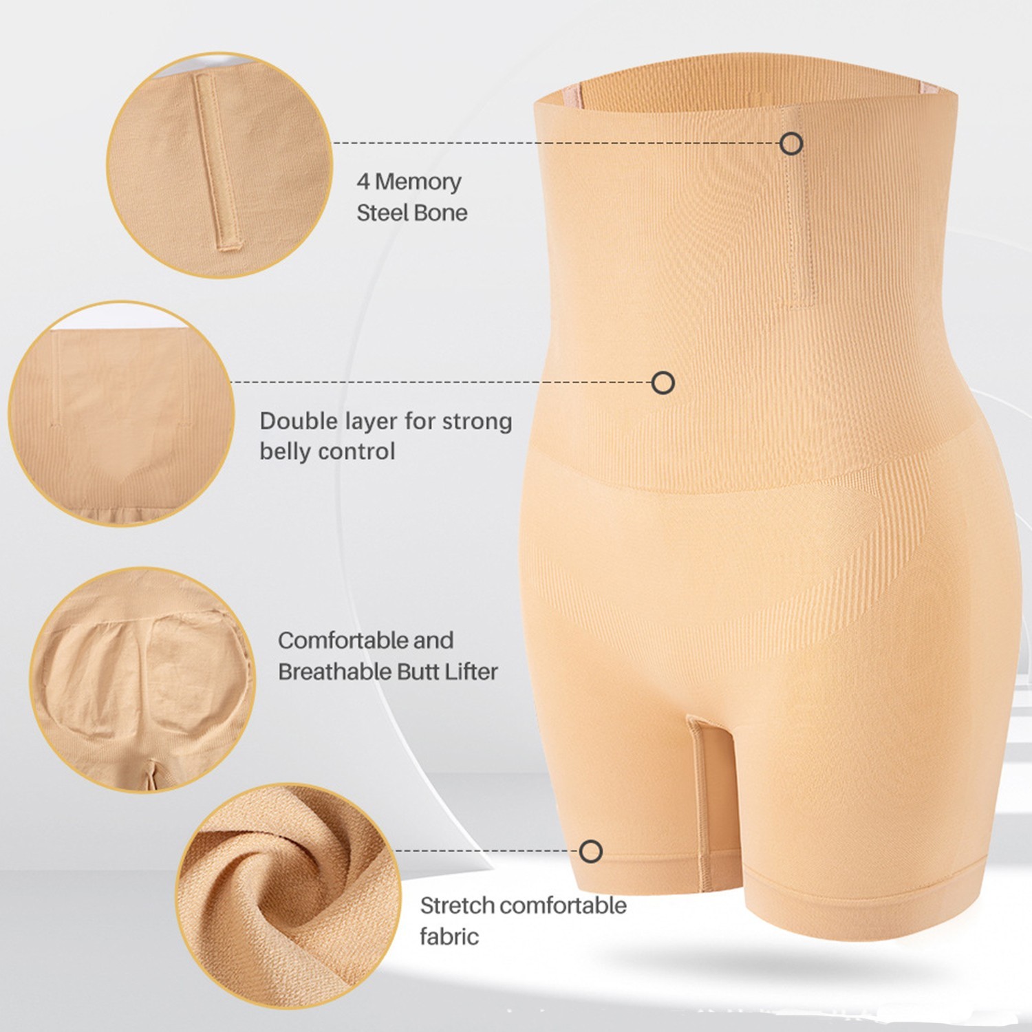 Tummy Control Panties High Waist Body Shaper Seamless Thigh Slimmer Slim Shorts
