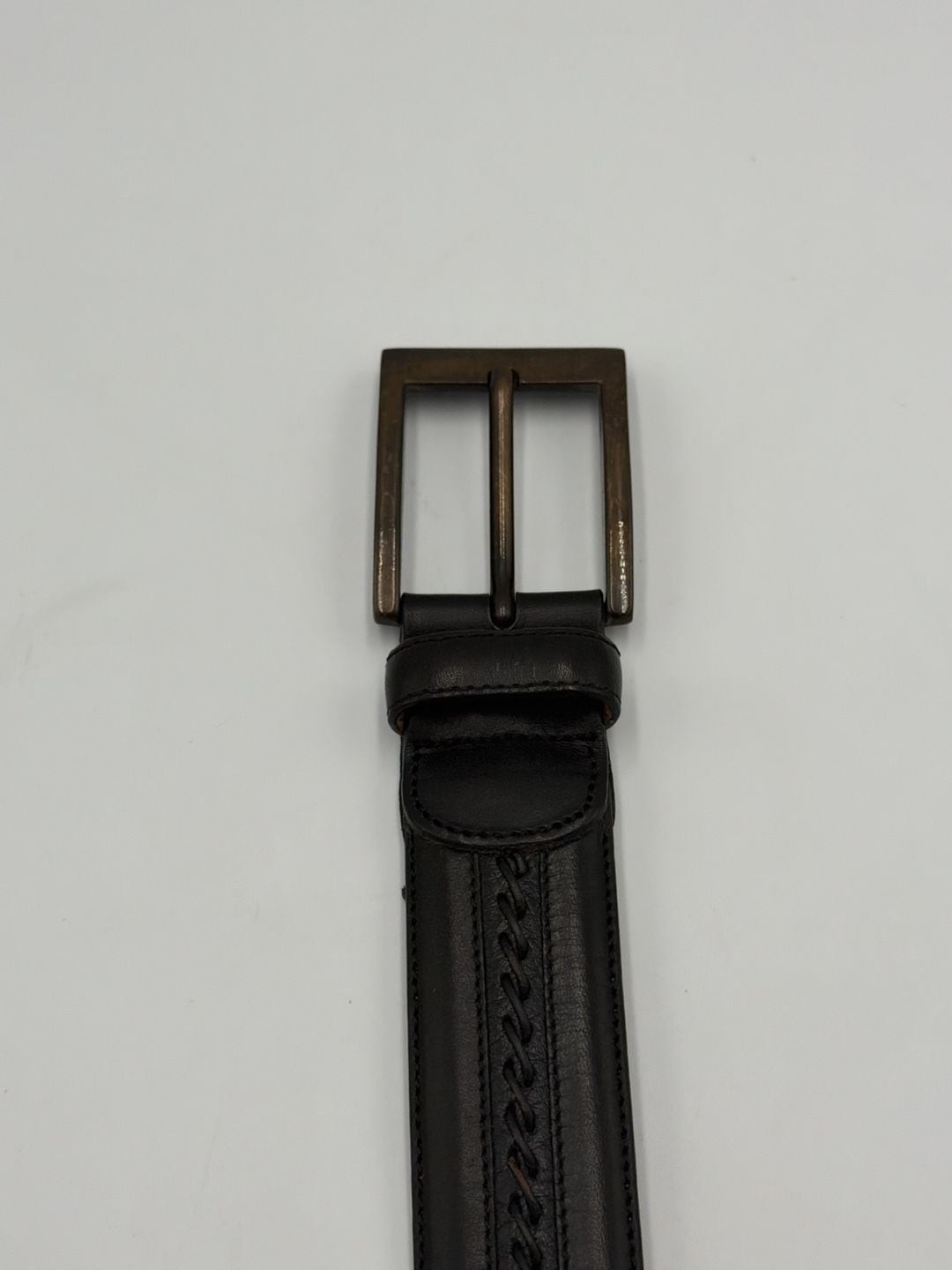 Mezlan M4929 Black Leather Braided Weave Center Dress Belt Size 44