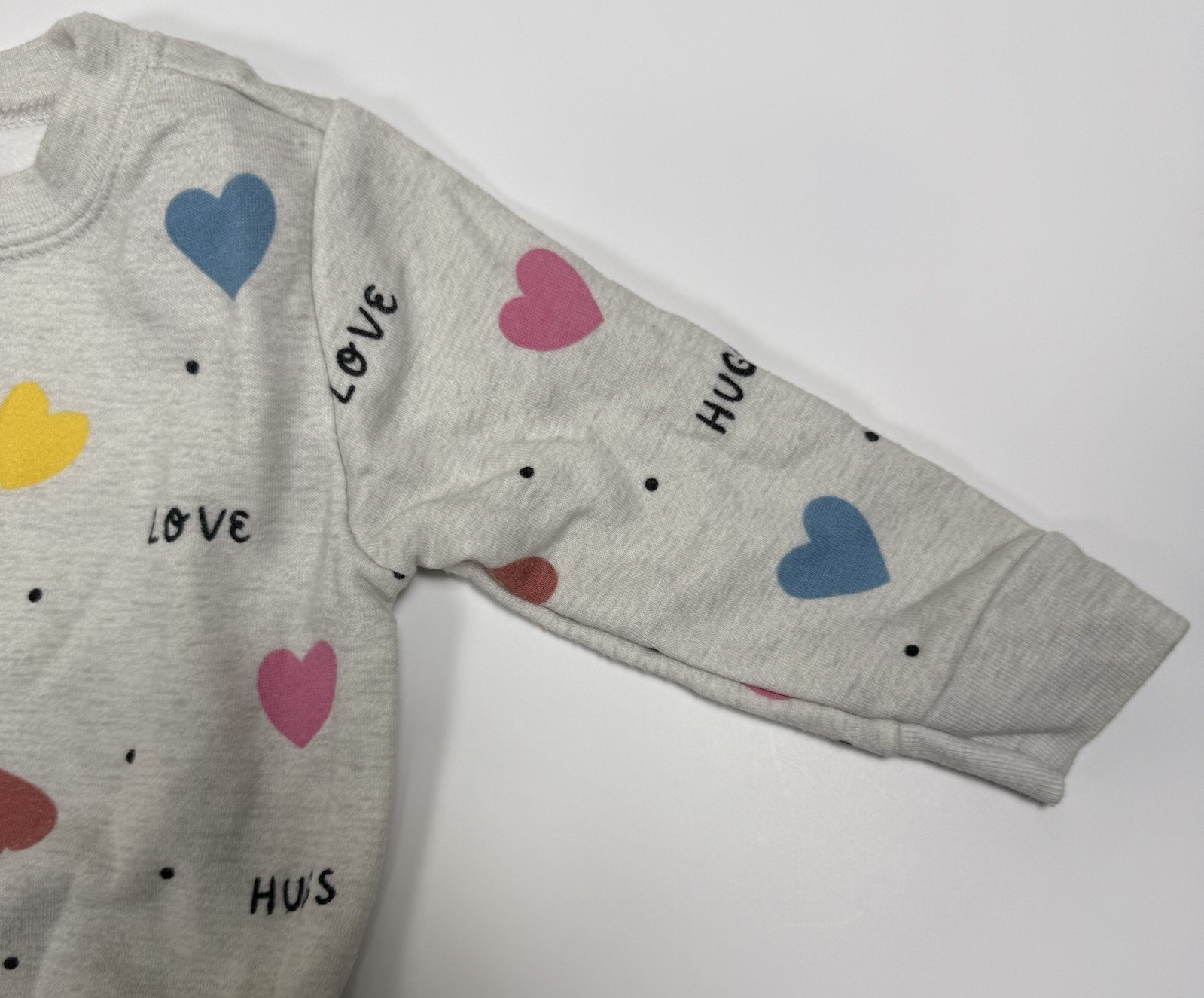 Garanimals 2pc Gray Heart Print Long Sleeve Sweatshirt & Pants Set 6-9M