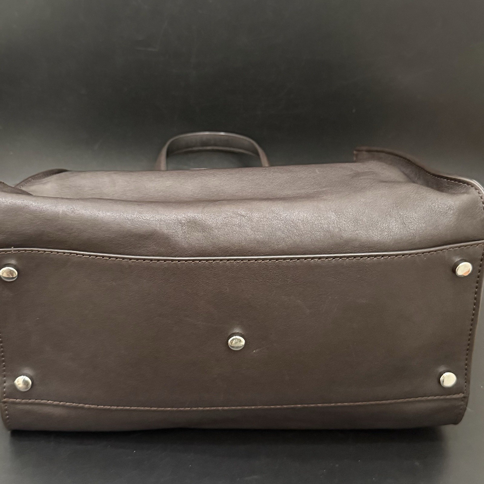 MASSIMO DUTTI Nappa Leather Brown Medium MD Icon Tote Bag EUC