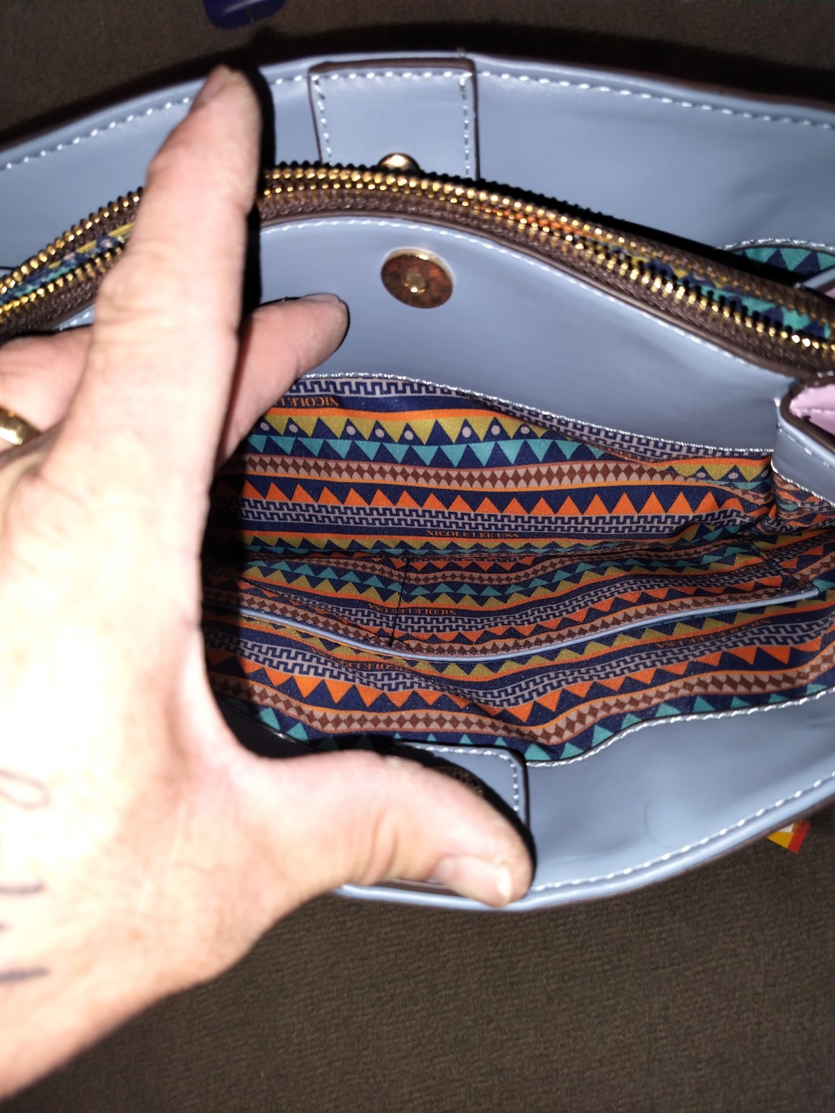Nicole Lee USA Dream Catcher Backpack Purse 15″ Turn Lock Drawstring