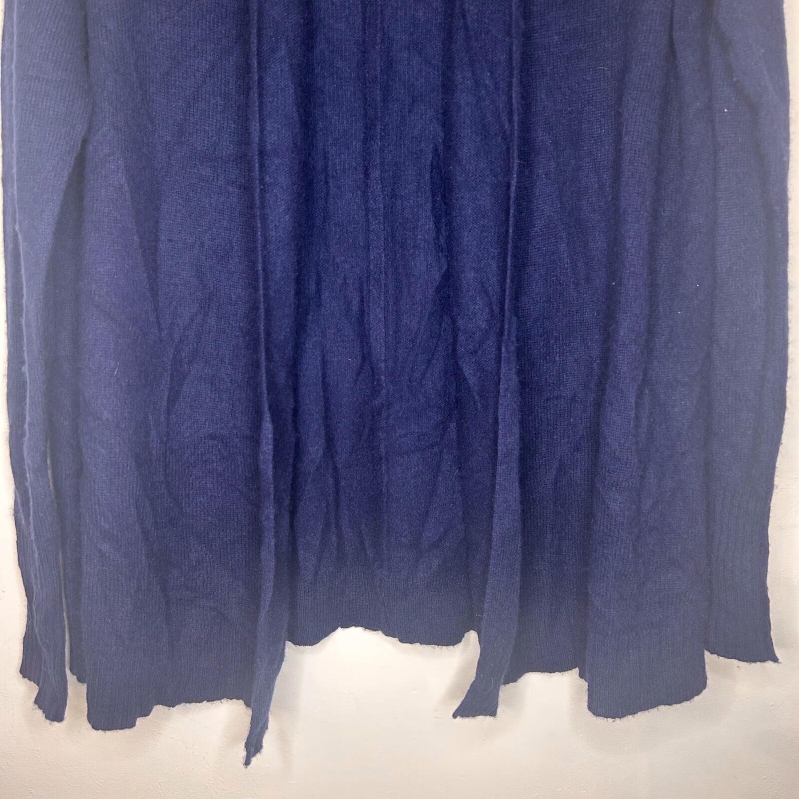 Tahari Pure Luxe 100% Cashmere Cardigan Long Sleeve Open Front Sz M Blue