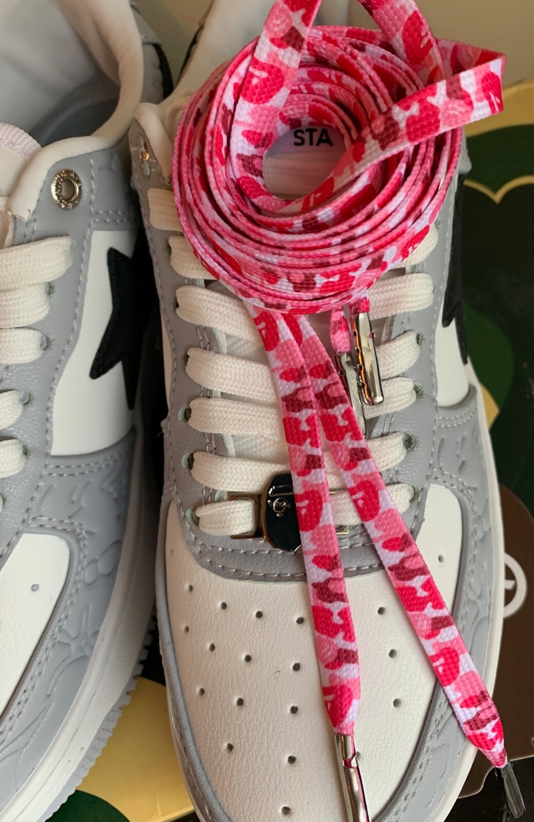 120cm Camo shoelaces replacement laces for Bape – Ape Head design CHOOSE COLOR!!
