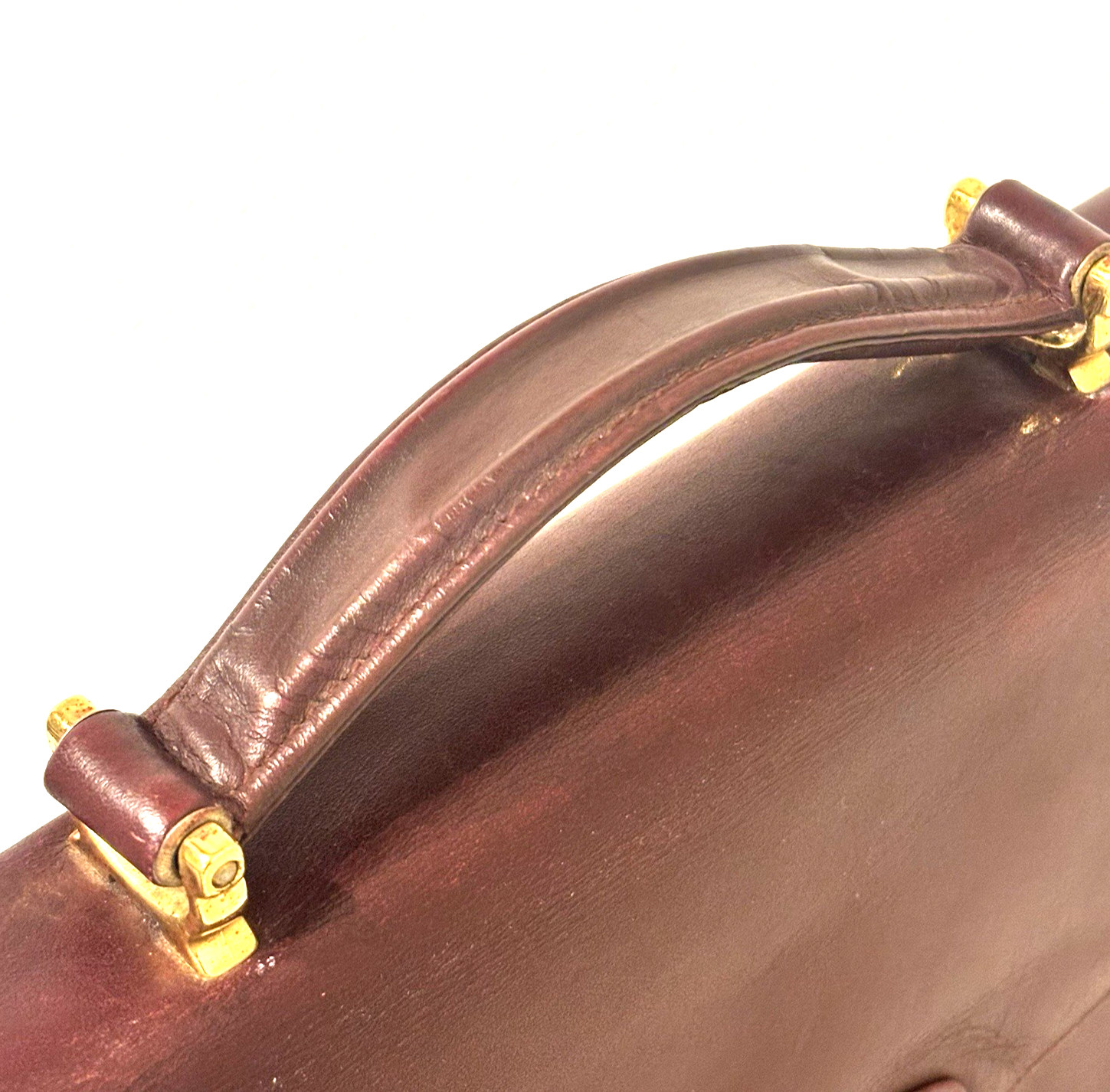 Cartier Briefcase Business Bag Leather Bordeaux Authentic
