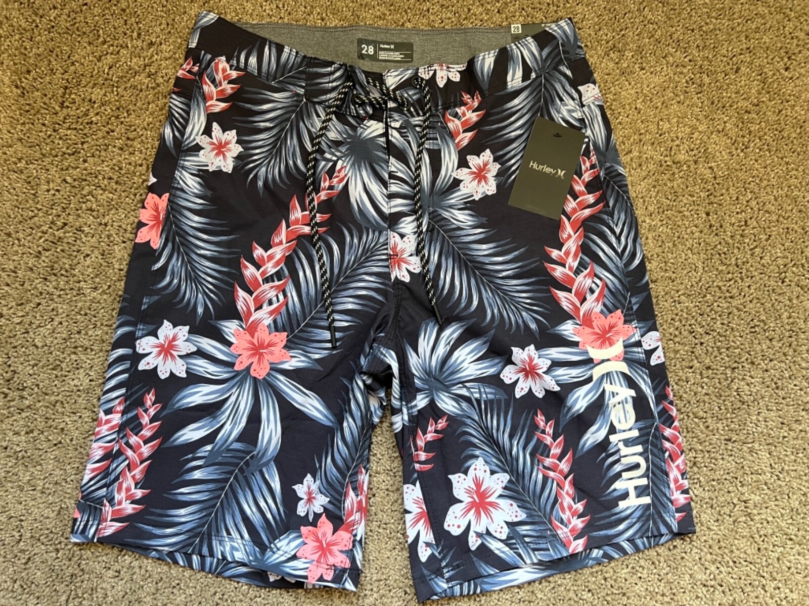 $45 – BRAND NEW HURLEY MENS BOARD SHORTS FLORAL 28 29 30 31 32 33 34 36 38 40 42
