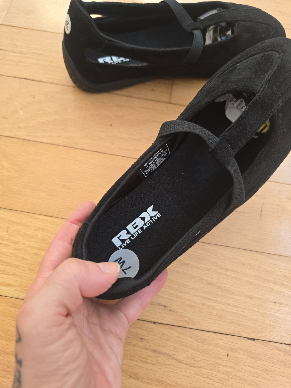 Whimsy Black White Suede Sporty Sneakerinas | WMS 7
