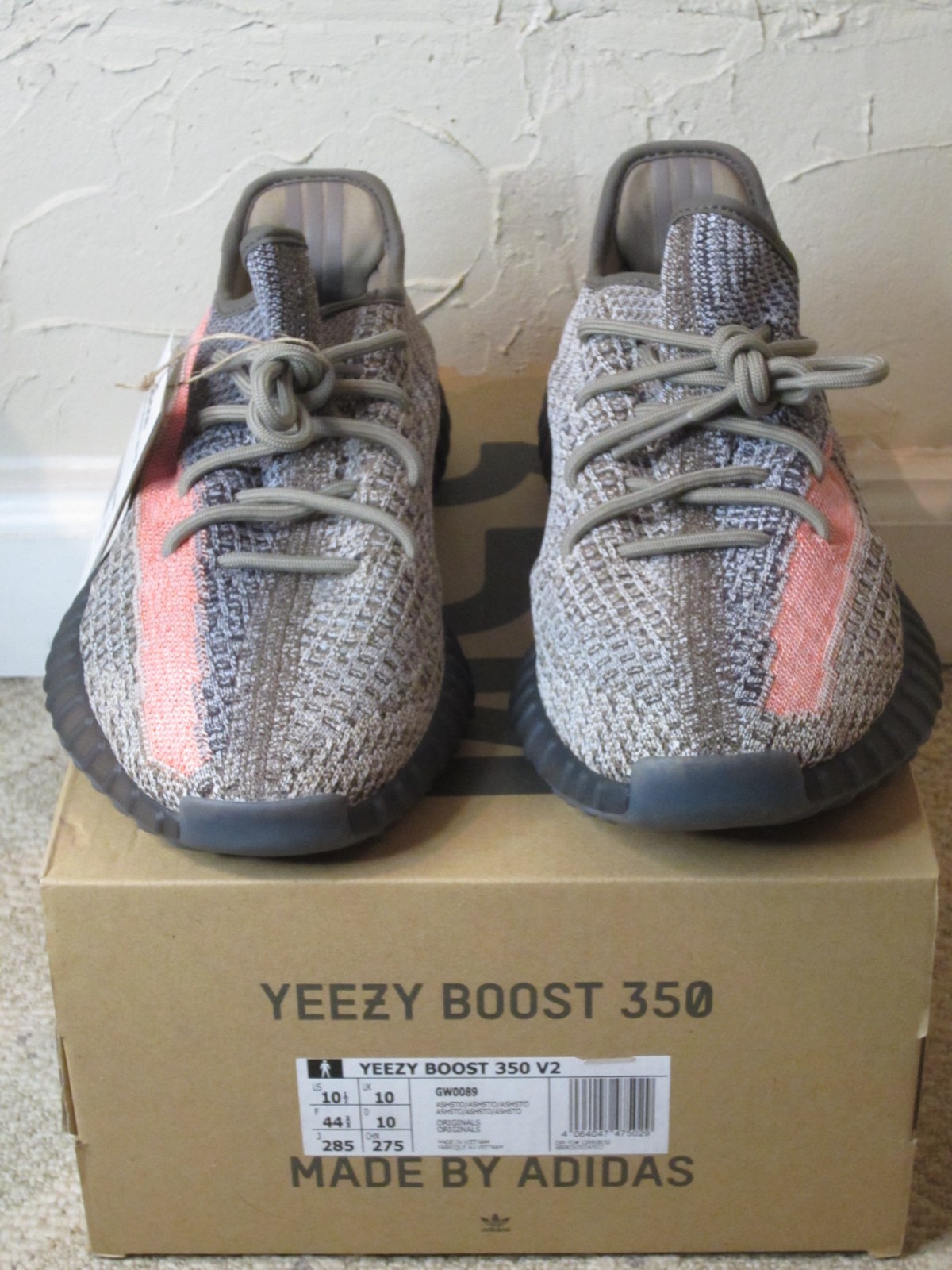 adidas Yeezy Boost 350 V2 Ash Stone Men’s Size 10.5 NEW! GW0089 2021 READ