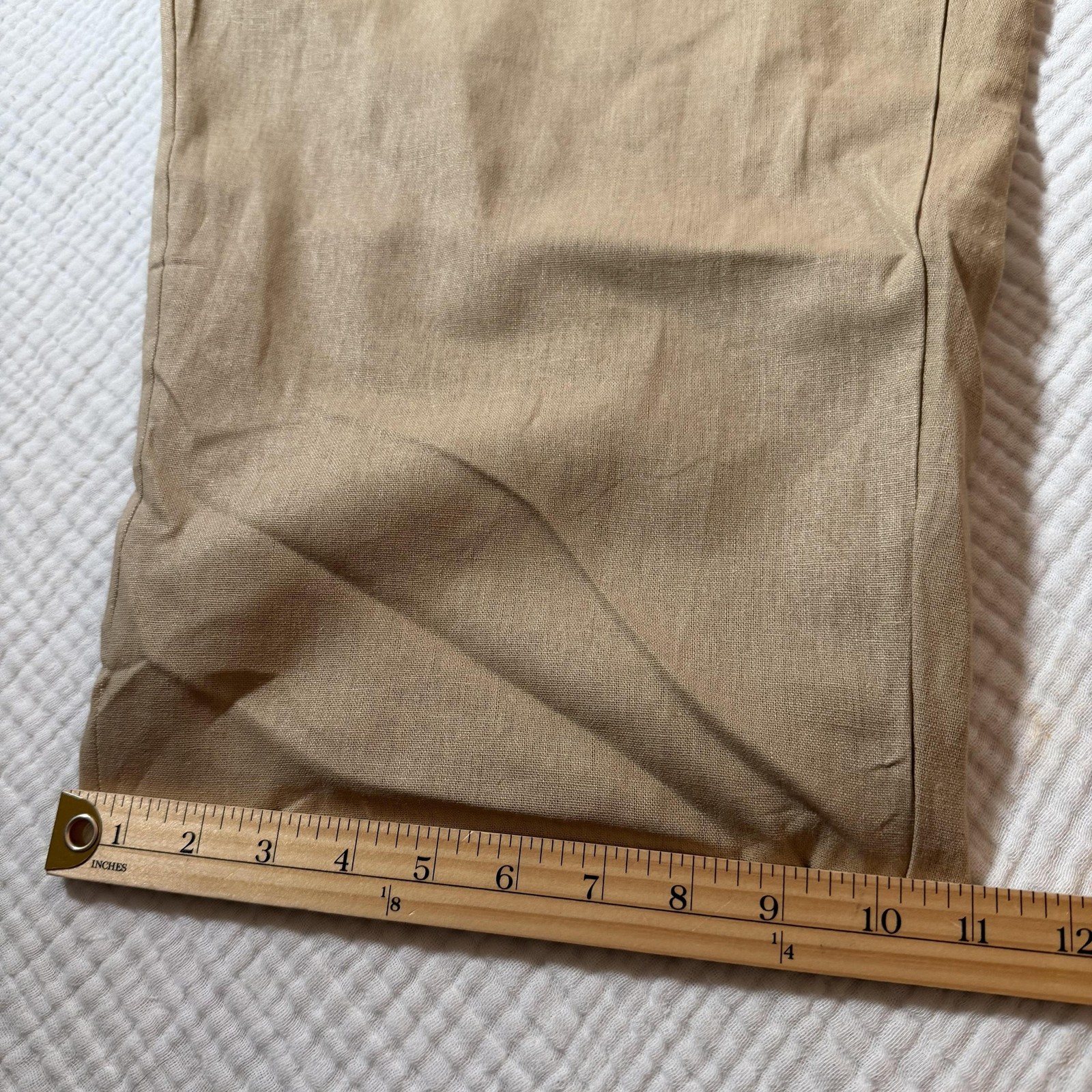 Jessica London 2 Piece Linen Blend Capri Set Womens 26W Beige Tan Belted Cropped