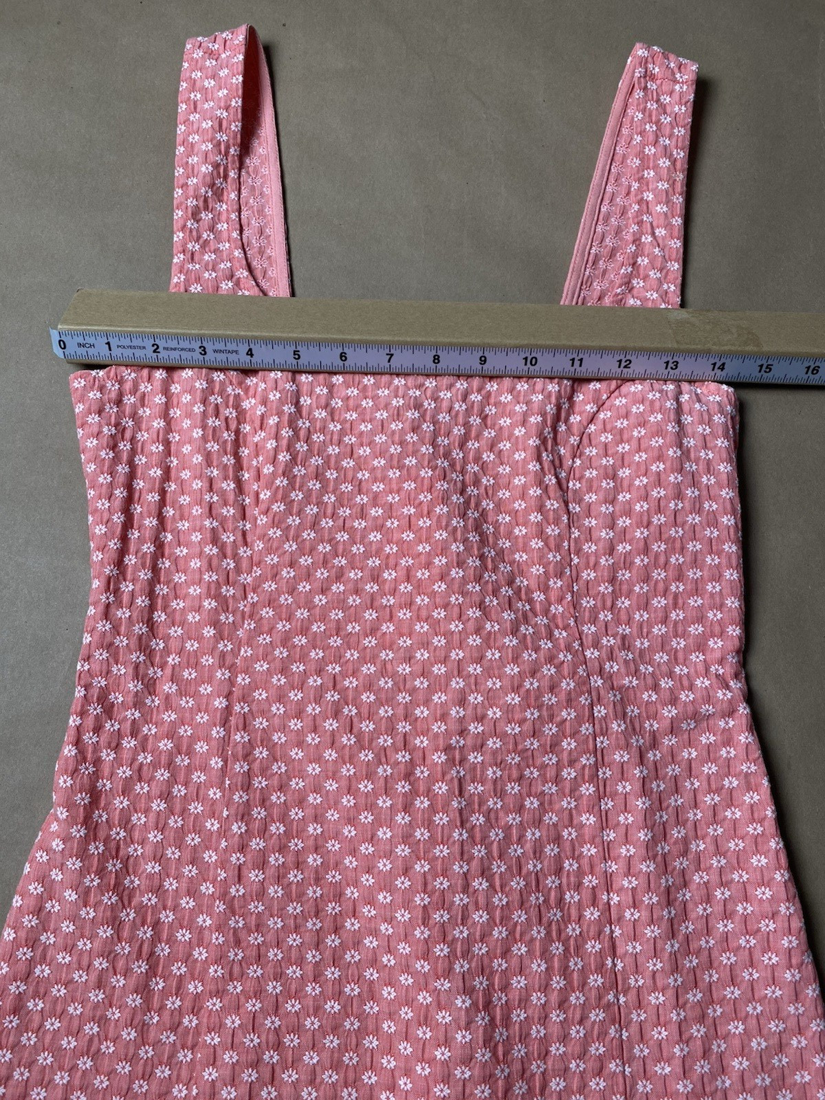 Urban Outfitters M Medium Folly Fitted Notched Mini Dress Peach Daisy Stretch