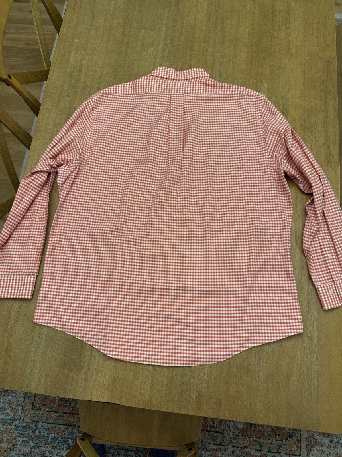 Brooks Brothers Orange White Regent Fit Gingham Button Down Shirt Men’s XXL