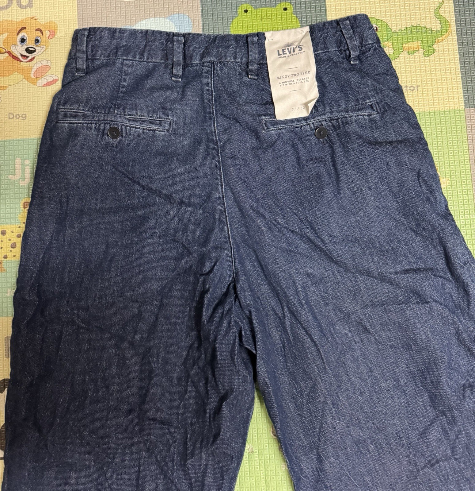 Levi’s Made & Crafted Baggy Trouser Mens Sz 31×32 Dark Blue Denim Jeans NEW $168