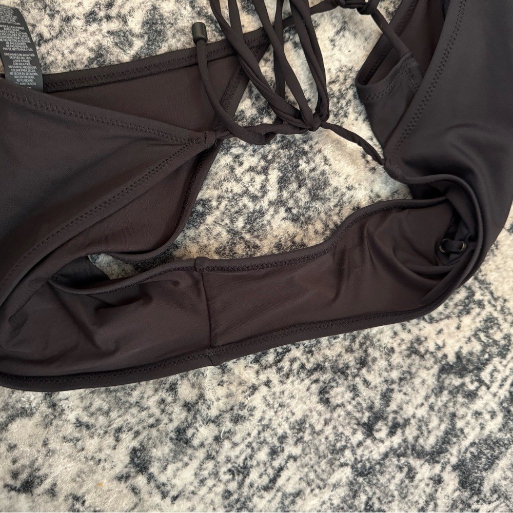Skims lace up halter monokini onyx one piece swimsuit Large