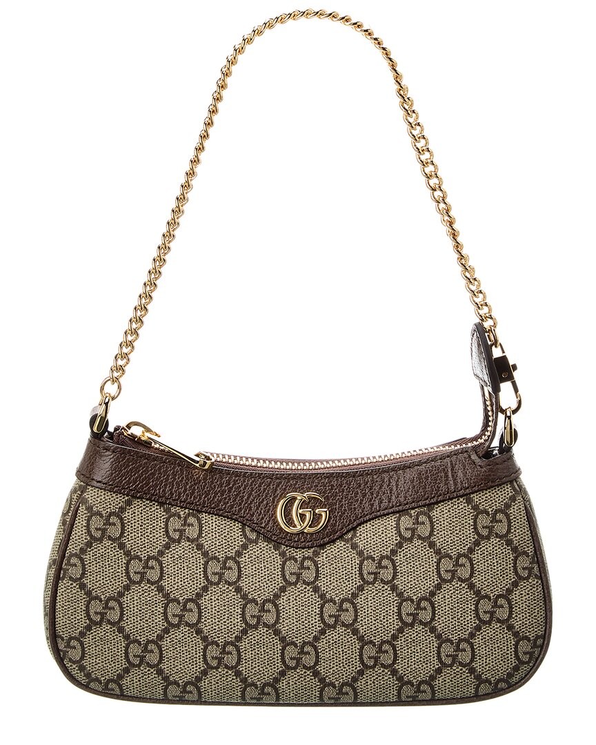 Gucci Ophidia Mini Gg Supreme Canvas & Leather Shoulder Bag Women’s Beige