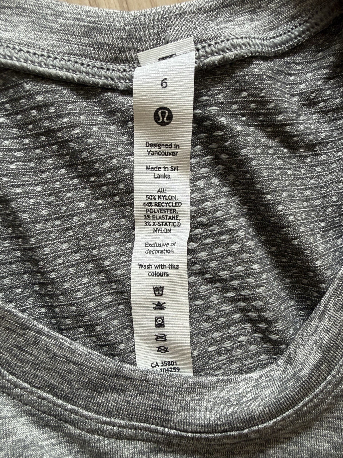 Lululemon Swiftly Tech 2.0 Long Sleeve Shirt, Size 6, Race Length NEW WITH TAGS