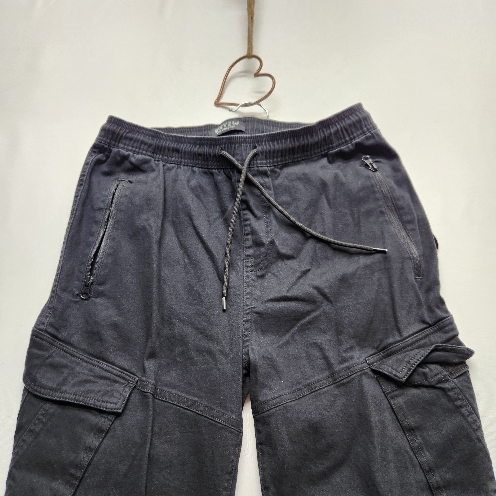 ⭐️WXYZ Los Angeles Black Cargo Jogger Pants Men’s Size M Cotton Stretch Gorpcore