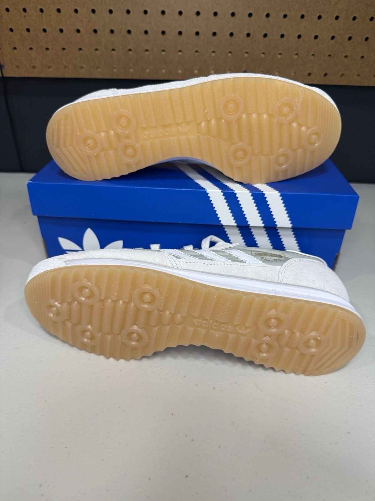 Adidas SL 72 RS sneakers in Grey One, Cloud White, and Crystal White colorway