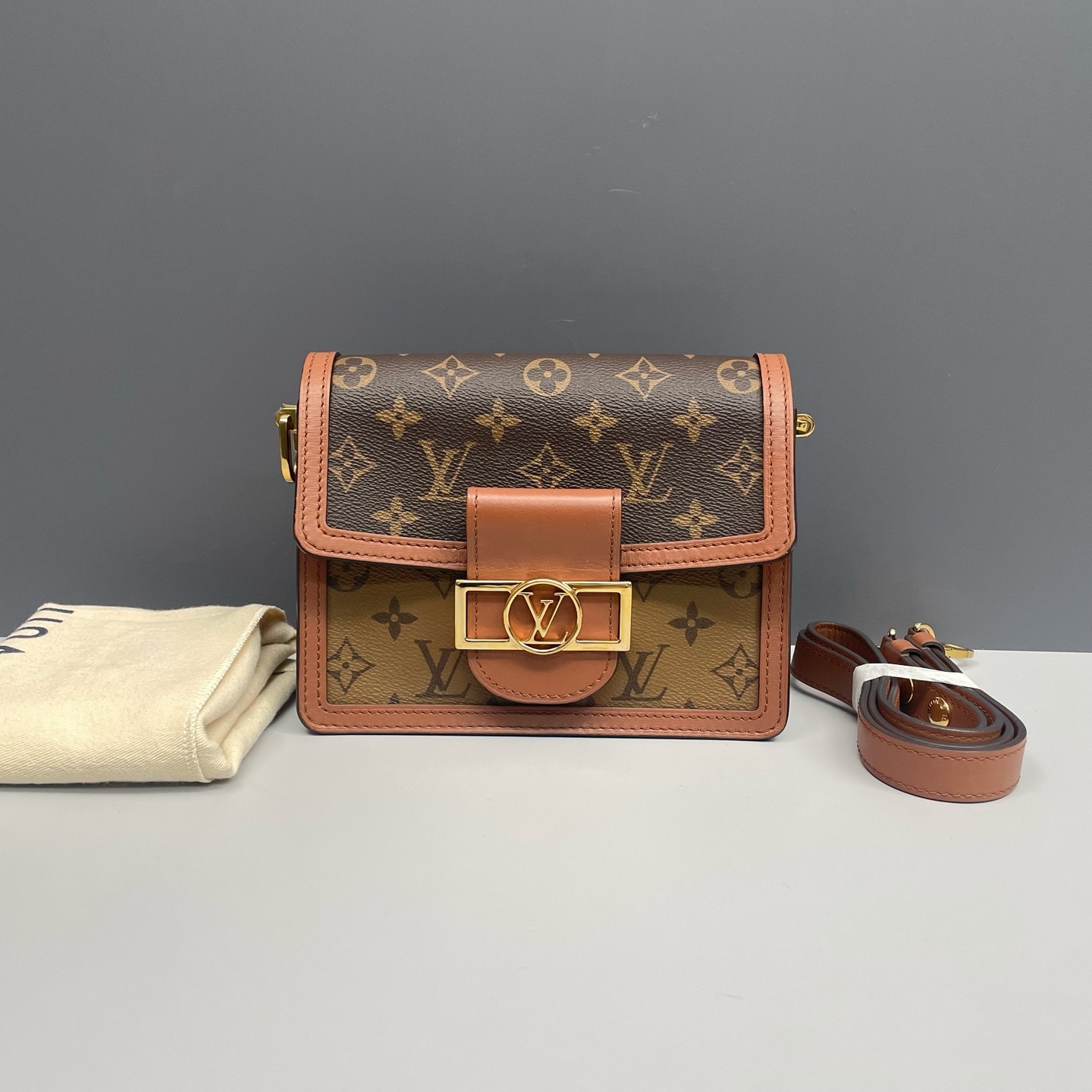 Louis Vuitton Dauphine Small Brown Caramel Monogram Shoulder/Crossbody US Ship