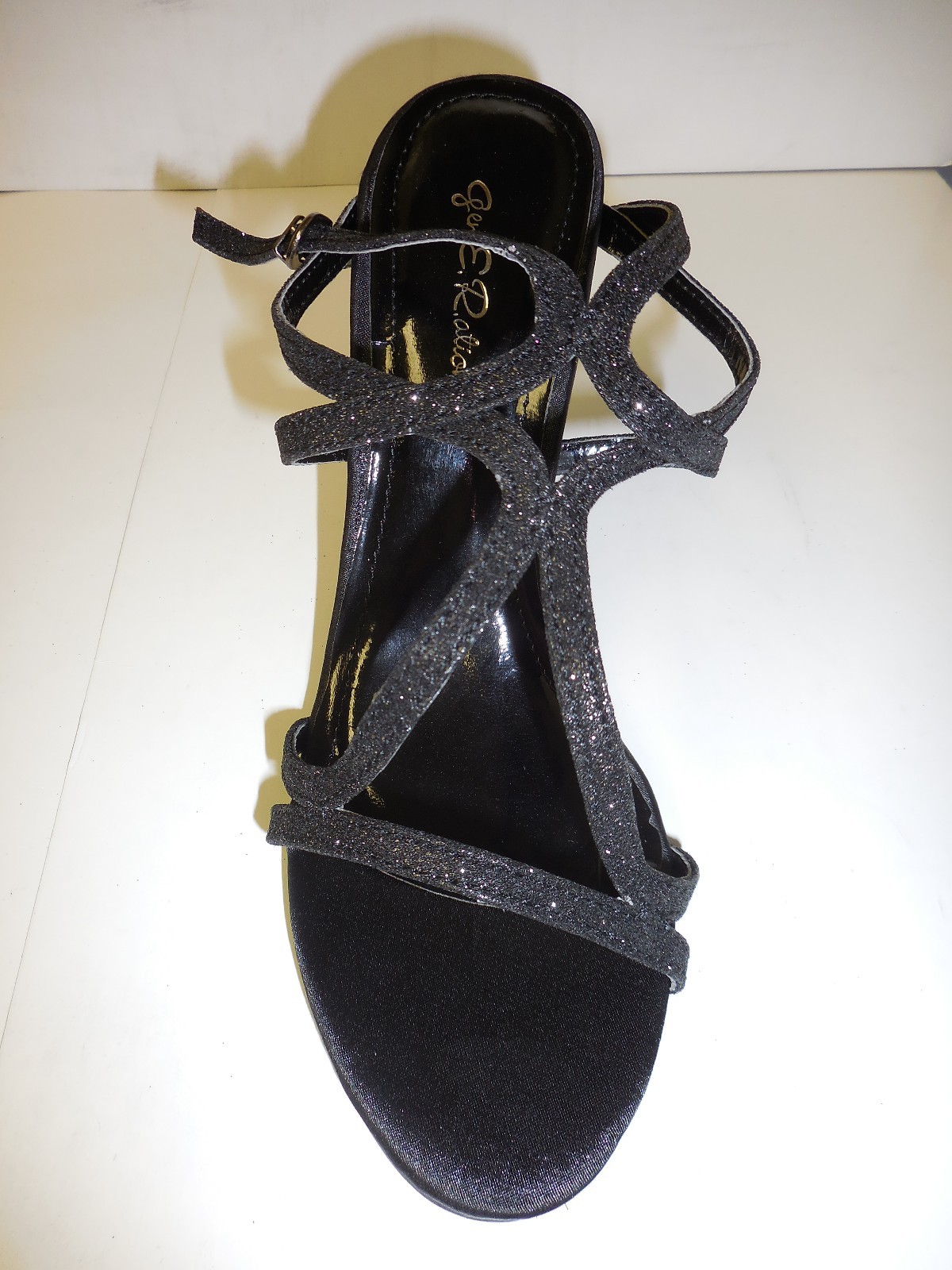 Women’s Black Glitter Diamond Shape Top High Heel Party Shoes Sizes: 5 1/2 – 10
