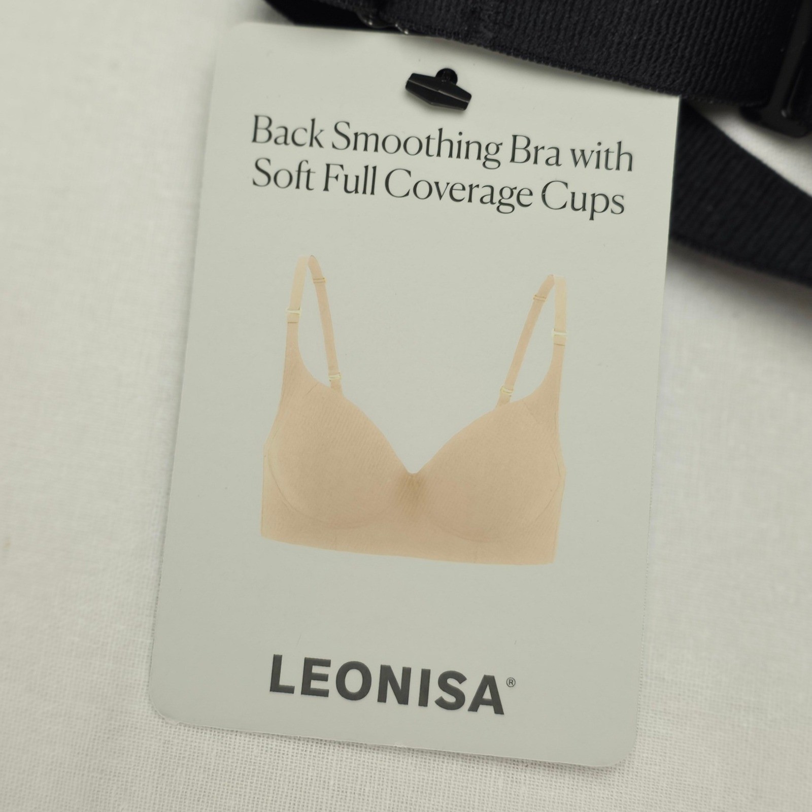 Leonisa Women Back Smoothing Bra Soft Full Coverage Cups Black 38 Minimalist NWT