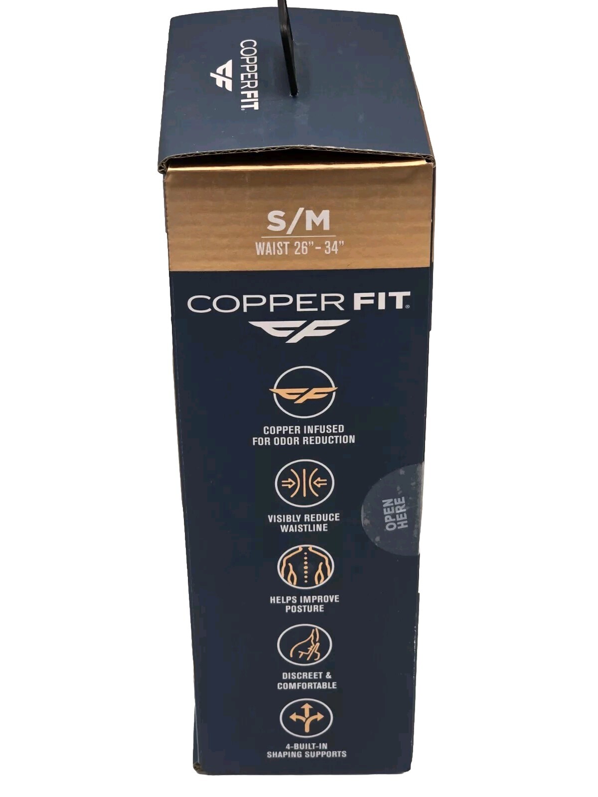 NEW – COPPER FIT Core Waist Belt Trainer Shaper Women Beige S/M Waist 26″-34″