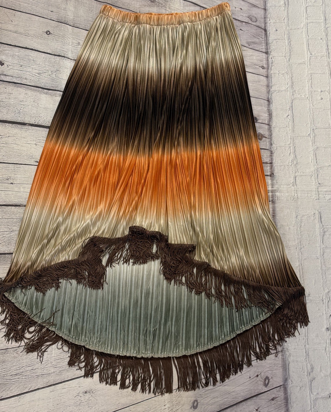 Boston Proper Muse Pleated High Low Skirt With Tassels Women’s Size Small