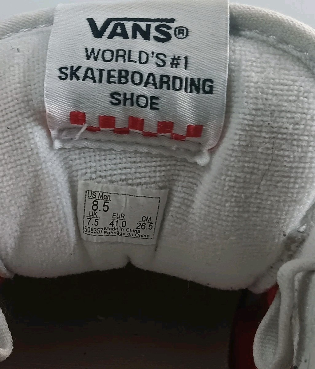 Vans “Daz Skate Half Cab” Leather Sneakers 8.5 White/White Skate Shoes