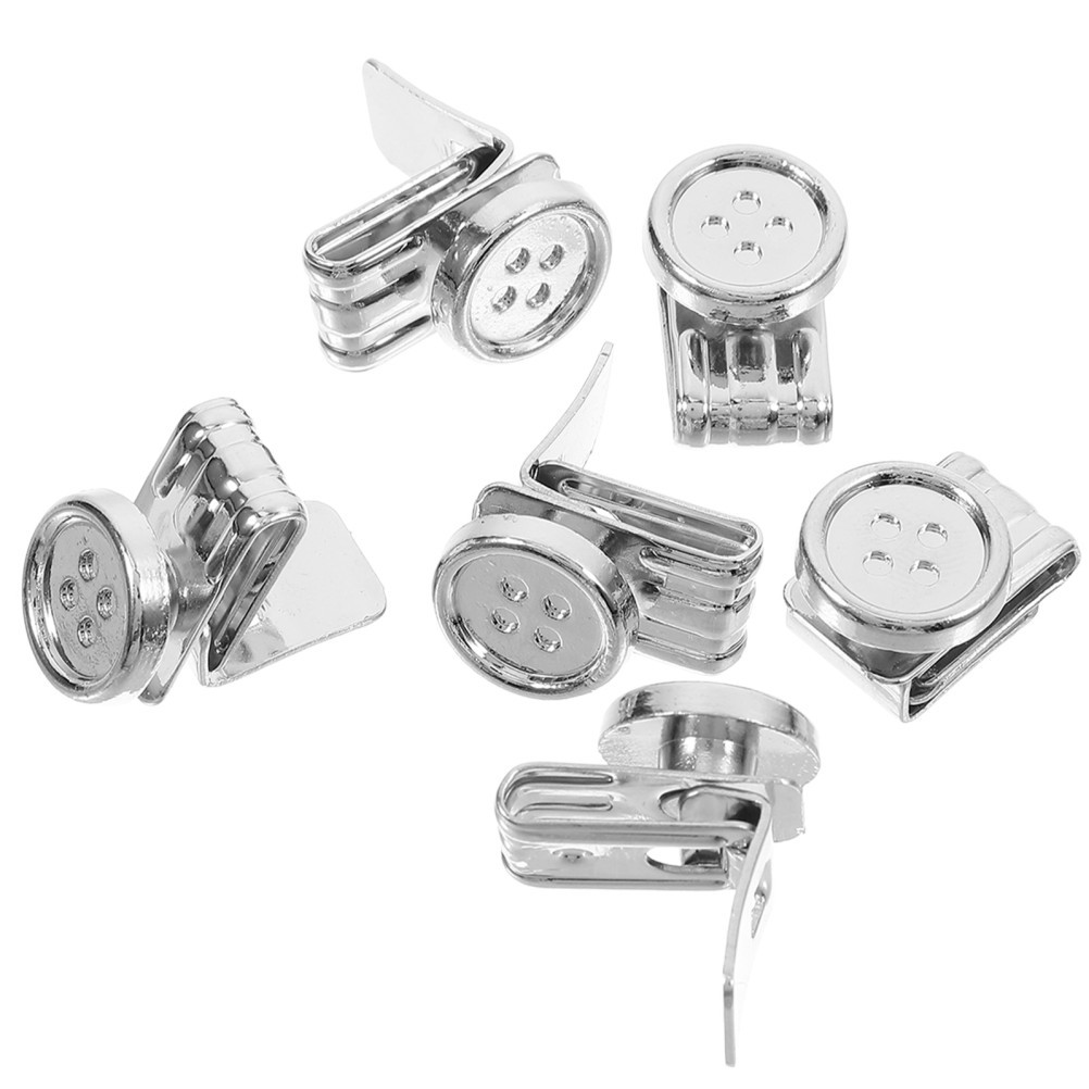 6 Pcs Metal Adjustment Buckle Work Man Button Suspenders Buttons for Pants