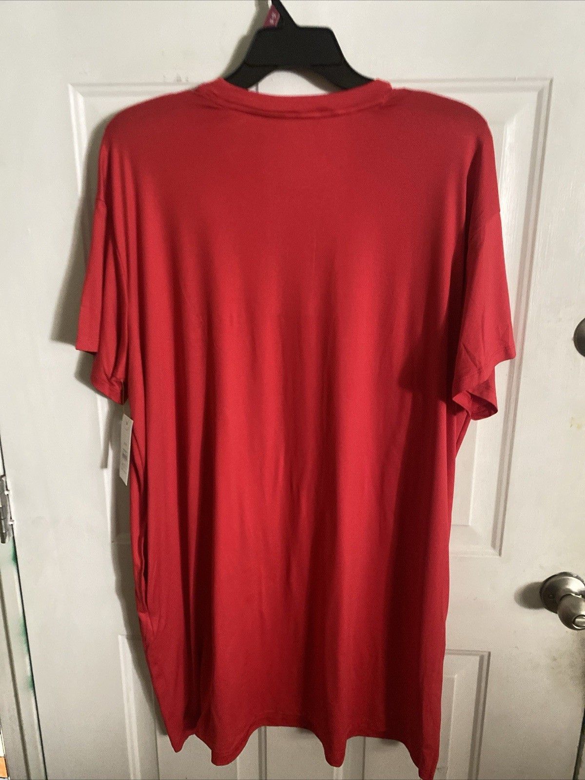 Joyspun Dreamy Soft Collection Love Red Knit Short Sleeve Sleepshirt L-XL
