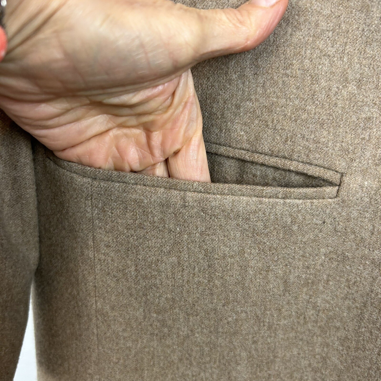 Pendleton Blazer Womens 14 Beige Virgin Wool Single Button Flaws Read