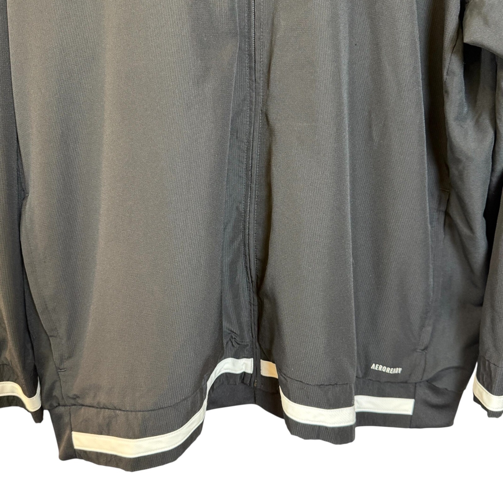 Adidas Jacket Men’s 2XL Aeroready Black Full Zip Windbreaker All Season DW6876