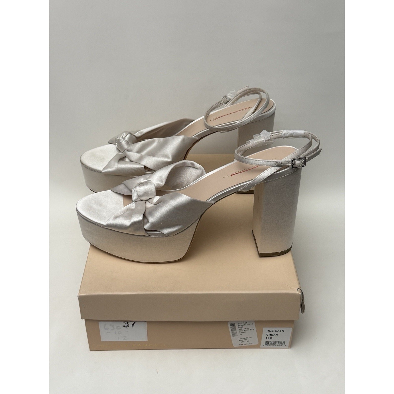 Loeffler Randall Roz 120MM Knot Platform Sandals Satin Eu 42 us 12 $425