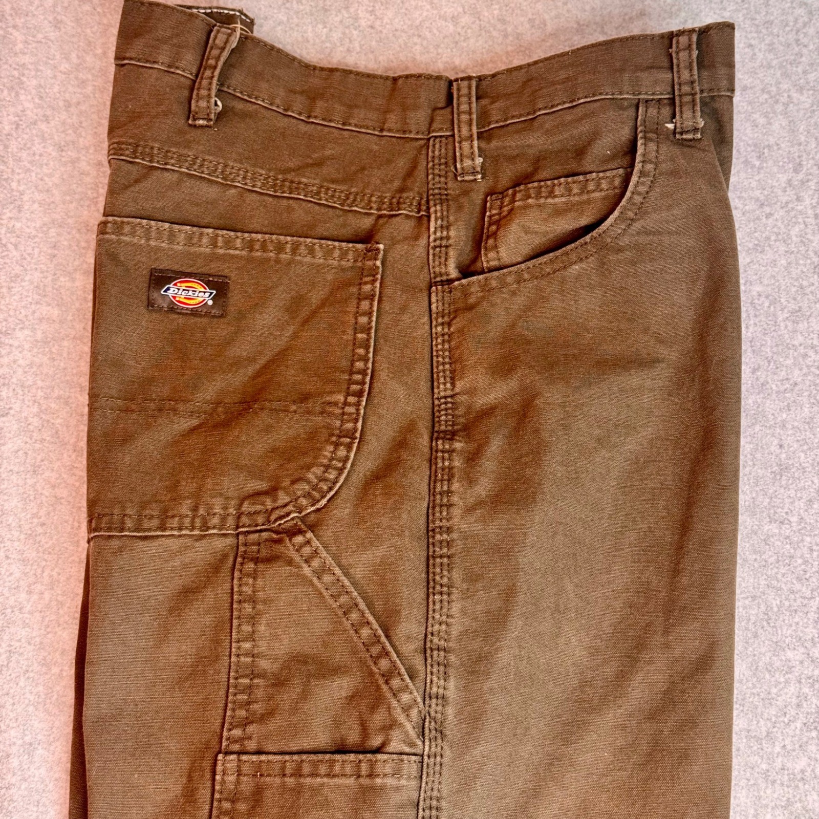 Dickies Mens Relaxed Fit Carpenter Pants Brown Duck Canvas Workwear 36×32