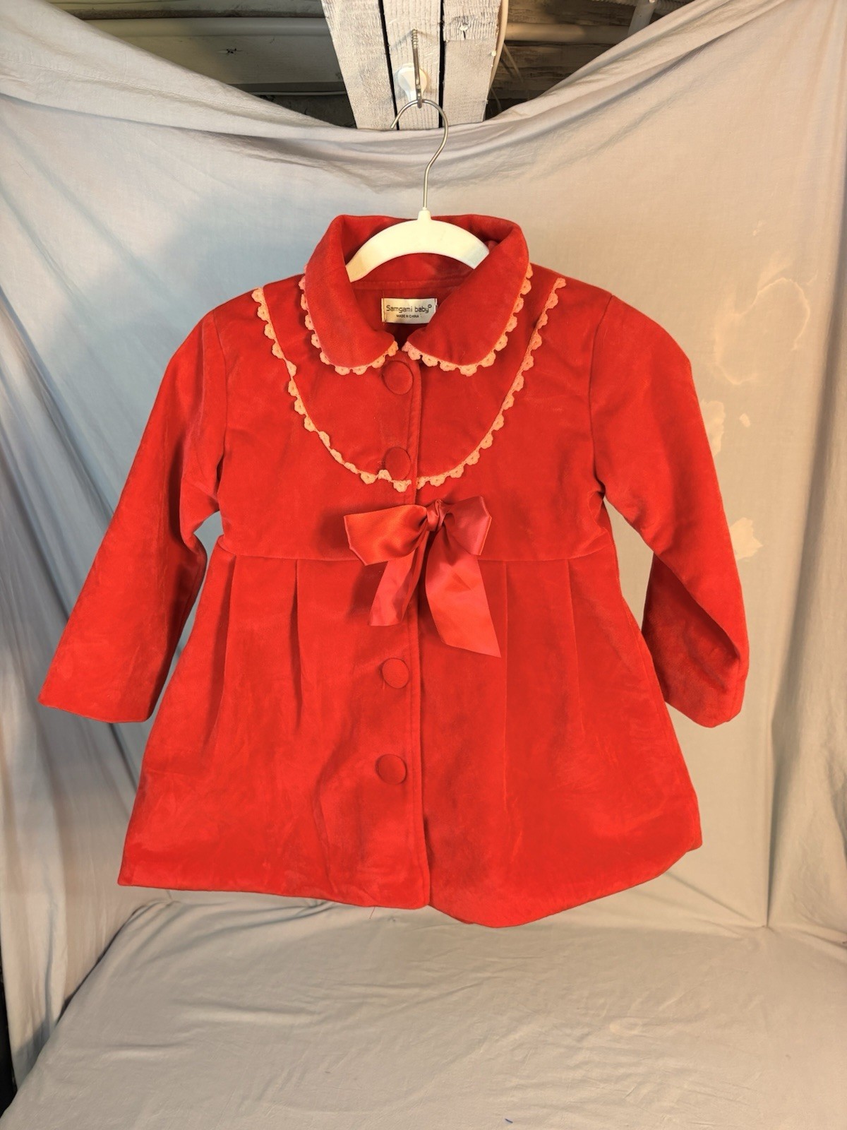 Samgami Baby Red Velvet Coat Size 24 Months