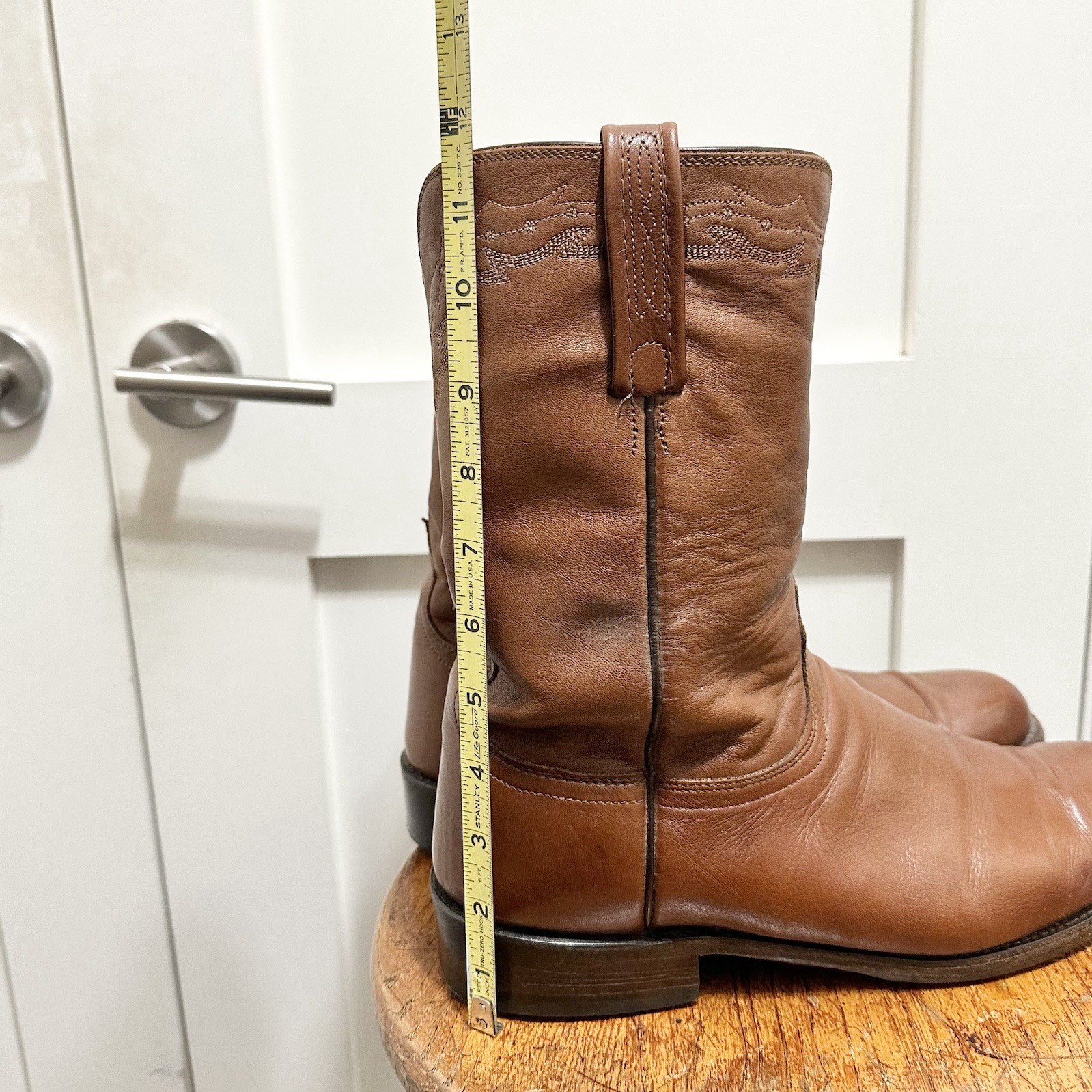 Lucchese 2000 Brown Caramel Roper Boots Western Cowboy Size 11 EE Extra Wide
