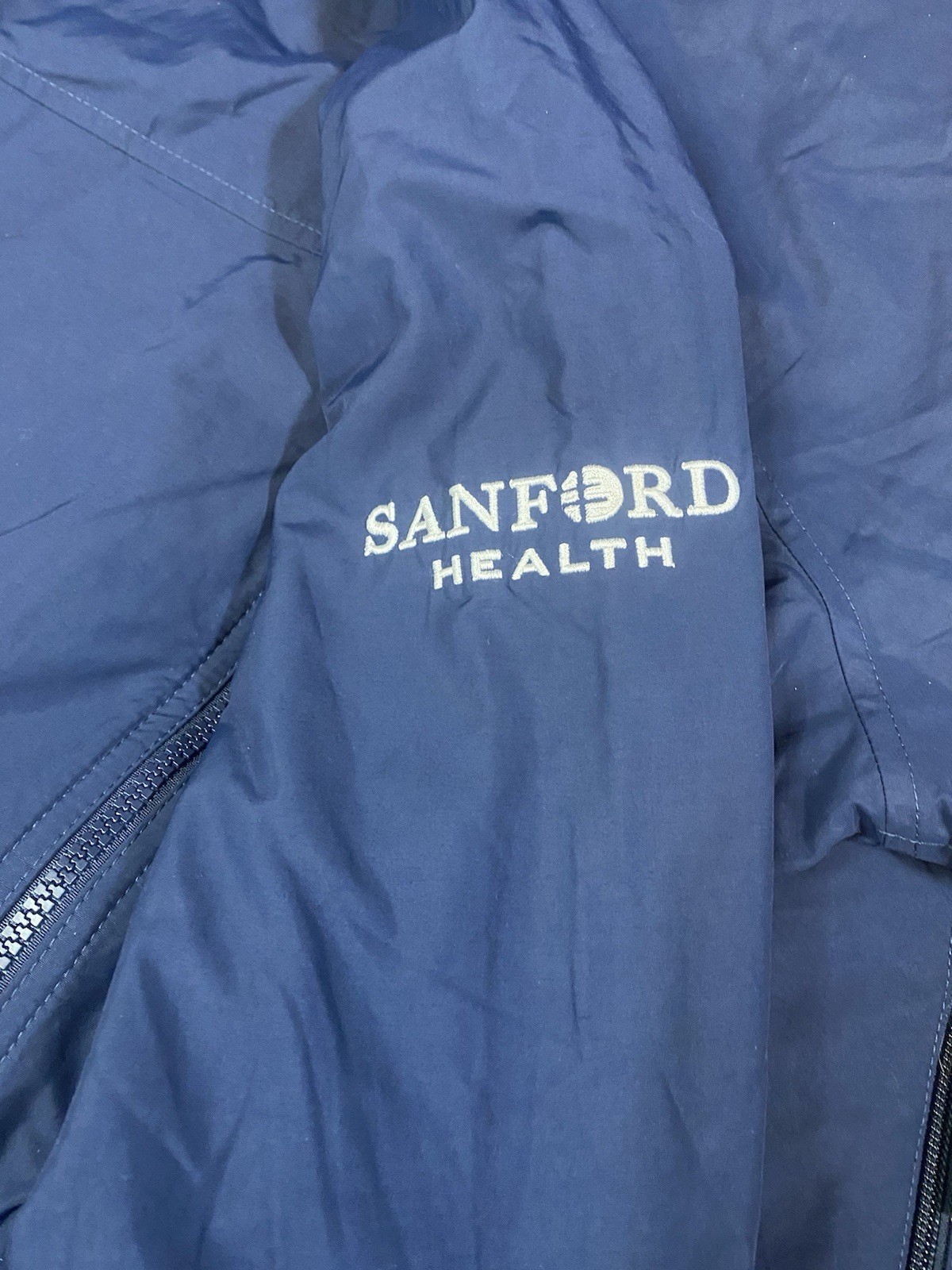 LL Bean XL Regular 3 Season Bomber Jacket Zip Navy Blue Fleece Lined Mens