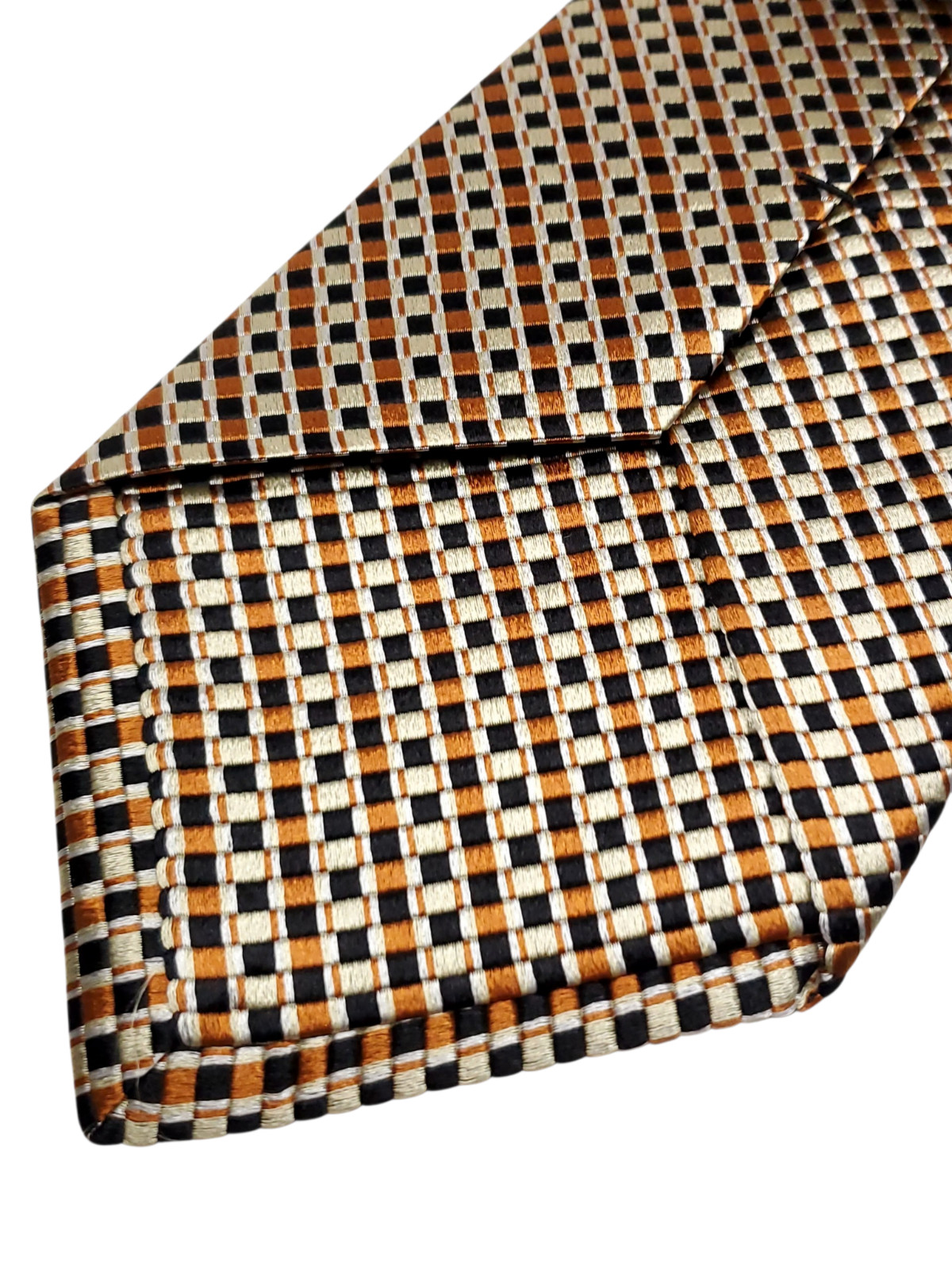JOS A BANK made in100% Silk Tie Men’s Copper Brown Black Gold Beige Neutral NEW