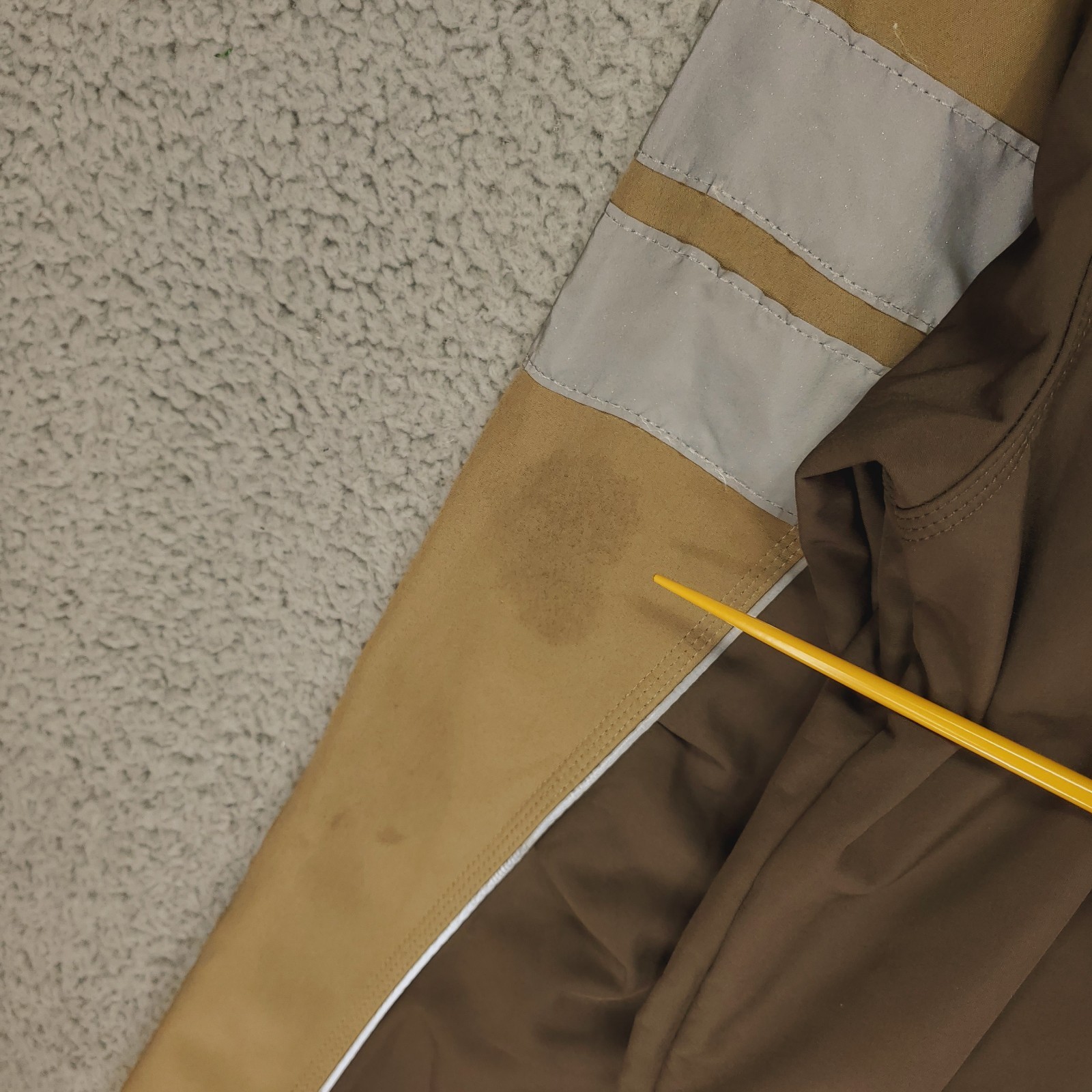 U-HAUL Jacket Mens XL Beige Brown Reflective Full Zip Softshell Workwear